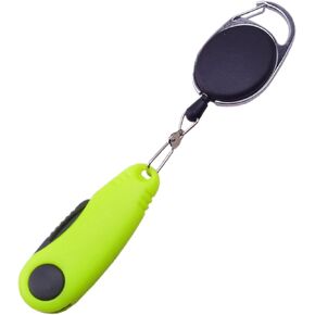 2 Pack Fishing Wire Plier Fishing Line Scissors Stainless Steel Fishing Pliers Scissors Folding Shrimp Shape Fishing Line Clipper with Retractable Keychain for Fishing, Green