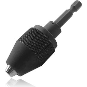 Mesee 0.3-6.5mm Keyless Chuck Adapter Converter, 1/4 Inch Hex Shank Quick Change Drill Bits Chuck Conversion Tool for Electric Screwdriver Impact Driver Adaptor