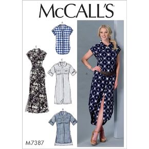 McCall's Patterns Misses' Button-Down Top, Tunic, Dresses and Belt Sewing Pattern, Y (XSM-SML-MED)