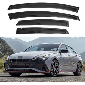 Window Visor Compatible with Hyundai Elantra 2021-2024, Rain Guard Tape-On Extra Durable Sun Wind Air Side Vent Window Deflector, 2021 2022 2023 2024