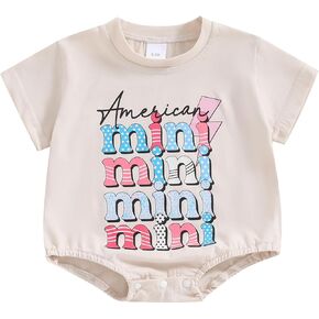 Ayalinggo 4th of July Baby Outfit Boy Girl My First Fourth of July Bubble Romper Oversized Onesie Toddler USA Clothes