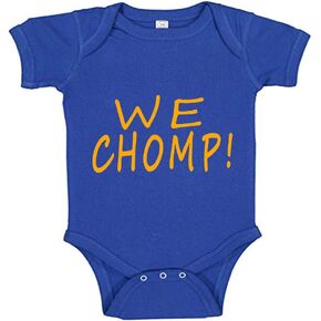 Southern Sisters We Chomp in The Swamp FL Baby Romper Blue and Orange For Littlest Sports Fans