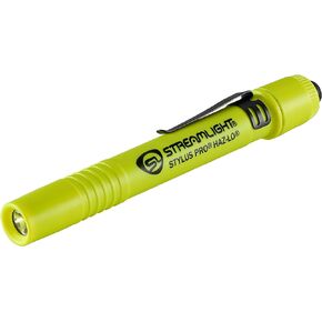 Streamlight 66300 Stylus Pro HAZ-LO 105-Lumen Intrinsically Safe Penlight with Alkaline Batteries, Hi-Viz Yellow