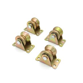 4 Pcs Color Zinc Plating 1.2" V-Groove Track Wheel, Sliding Door Roller, for Track Sliding Doors, Mechanical Carts and Mobile Workbench