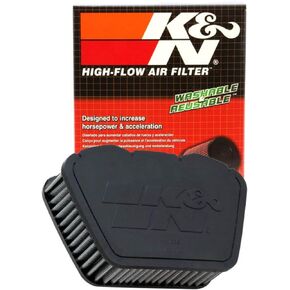 فلتر هواء المحرك K&N: أداء عالٍ، ممتاز، فلتر هواء Powersport: يناسب 2007-2017 YAMAHA (XVS13 Stryker، XVS1300، V-Star، Deluxe، Tourer، XVS950، XVS13، Bullet Cowl، XVS950CT، XVS1300A) YA-1307، أسود