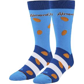 Odd Sox - جوارب رائعة من Almond Joy Fun Print Novelty Crew Socks للرجال مقاس كبير