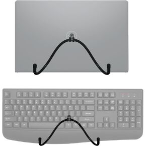 Pmsanzay 2 Pack Wall Mount Laptop Holder, Laptop Organizer Rack Storage Shelf, Screw-in Universal Adjustable Hooks for Macbooks, Surface, Keyboards, Mouse, Switch, Routers, Modems,Tablets & More