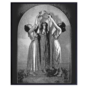 Witches Coven - Wiccan Decor - Wicca Decor - Witch Decor - Pagan Gifts - Gothic Decorations - Witchcraft, Paganism Supplies - Vintage Goth Wall Art - Black Magic Sign - Medieval Decor