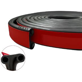 24.6Ft Rubber Weather Tailgate Seal Strip fits Pickups, Truck Cap, Auto Car, Car Weather Stripping Double-Bulb Seal Dustproof, Noise Reduction