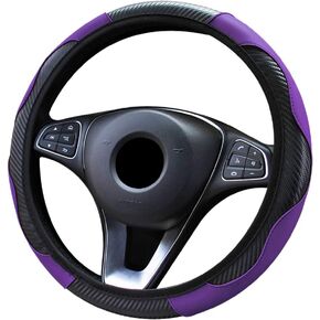 Steering Wheel Cover Microfiber Leather Anti-Slip Universal Car Steering Wheel Cover Faux Leather no Inner Ring for Car Accessories Auto Car Without Inner Ring(Blue)