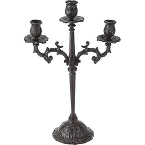 OwnMy 3 Arms Cast Iron Candlestick Holder Vintage Taper Candle Holder Large Candelabra Heavy Duty, 3-Arms Cast Iron Candelabra Antique Taper Candle Stand Elegant Candle Centerpieces for Dining Table