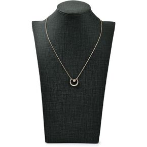 Jewelry Bust Portrait Necklace Display Stand Necklace Display Bust PU Leather With Linen Texture Necklace Holder Stand Jewelry Display For Vendors Show Jewelry Mannequin H11.8'' (Black)