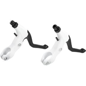 uxcell 1 Pair Universal Aluminum Alloy 22mm Bicycle Brake Lever Handlebar Bike Brake Handle for Most Bicycle Road Bike Mountain Bike White