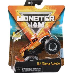 Monster Jam 2021 Spin Master 1:64 Diecast Monster Truck with Wheelie Bar: Retro Rebels El Toro Loco Orange