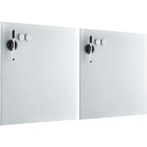 BirdRock Home 2 Pack Magnetic Glass Dry Erase Board for Wall – Glass Whiteboard for Offices, Meeting Rooms, Classrooms or Homes – 2 Dry Erase Markers - 4 Magnets – 2 Marker Holders - White