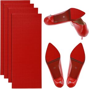 4pcs Sole Protector for Heels, Self Adhesive Shoe Bottom Protector, Non Slip Pads for Shoes for High-Heels Leather Shoes On-Slip Shoes Cover Bottoms for Women(Red)