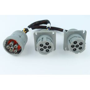 6 Pin J1708 Male 1 to 2 Female Splitter Y Extension Cable for Freightliner ELD Fleet Management Device GPS