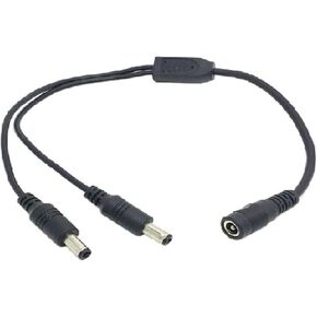 Power Splitter - 18 AWG Dual-Output 12V DC Power Splitter - 2.1mm x 5.5mm Plugs - UL1185 Listed - Flexible Cable - Safe & Durable – Easy to Use