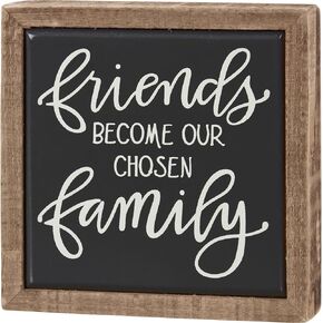 Primitives by Kathy Inset Box, Hand Illustrated Design Home Décor Sign, Black