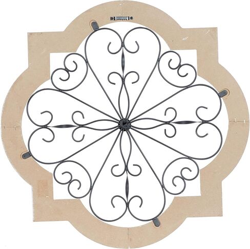 Deco 79 Wooden Scroll Home Wall Decor Wall Sculpture with Metal Scroll Work, Wall Art 22" x 1" x 22", White in Saudi Arabia