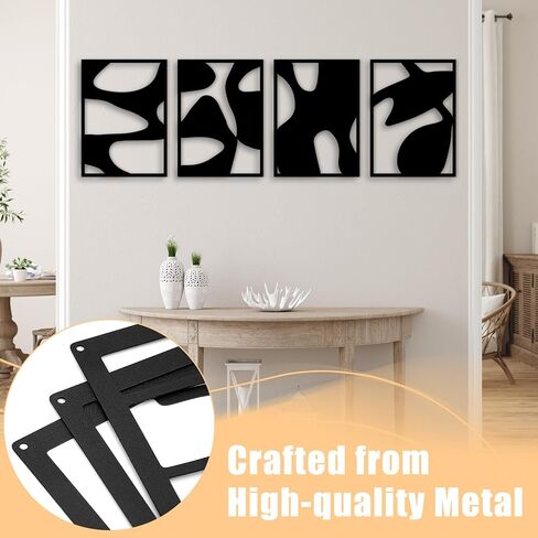 Vofstand Black Metal Abstract Wall Art - Bedroom Wall Decor Minimalist Wall Decor for Living Room Bedroom Decor 3D Textured Sculptures for Home Wall Art Hanging Wall Decor in Saudi Arabia