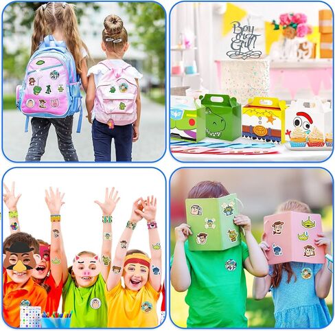 لوازم حفلات أعياد الميلاد - مجموعة هدايا حفلات أعياد الميلاد مكونة من 110 قطعة، تتضمن 12 قناعًا و12 صندوقًا و12 سلسلة مفاتيح و12 سوارًا و12 دبوس زر و50 ملصقًا هدايا لحفلات الأولاد in Kuwait