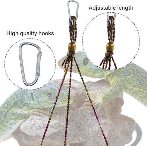 Reptile Hammock Swing Hanging Bed, Bearded Dragon Guinea Pig Rest Bed Habitats, Small Pet Habitat Shelter, Suitable for Geckos Lizards Chameleons Squirrels(PL2) in Saudi Arabia