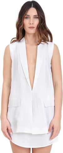 A｜X ARMANI EXCHANGE Women's Sleeveless Jacquard Satin Blazer in Saudi Arabia