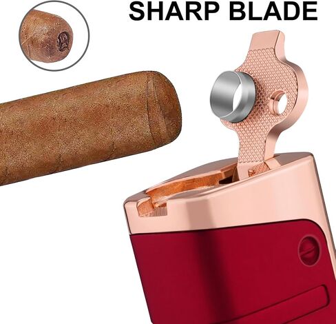 Cigar Torch Lighters Triple Jet Flame Lighter with Punch Butane Refillable Lighters for Men(Without Gas) (red) in Saudi Arabia