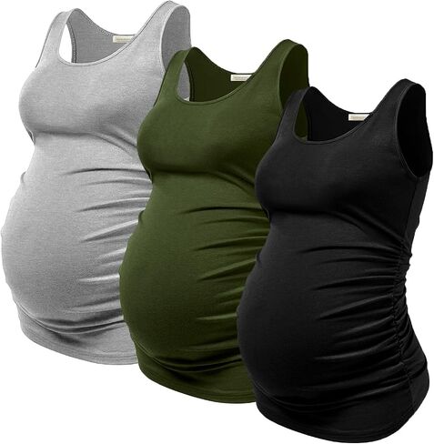 PARNIXS Summer Women's Maternity Tank Top Comfy Sleeveless Maternity Clothes in Saudi Arabia