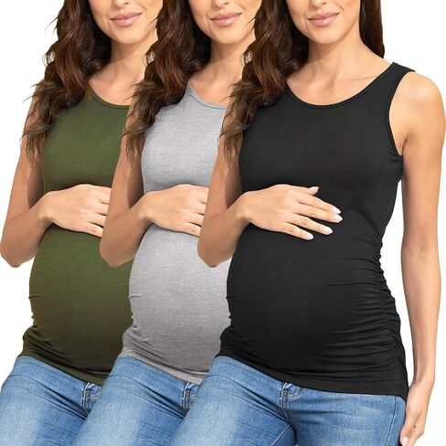 PARNIXS Summer Women's Maternity Tank Top Comfy Sleeveless Maternity Clothes in Saudi Arabia