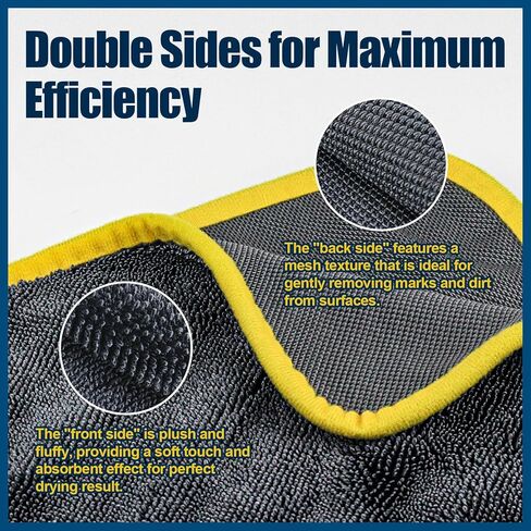 Airlab Microfiber Towels for Cars Drying Detailing Extra Large Super Absorbent Auto Exterior Cleaning Cloth Ultra Soft, Lint-Free, Streak-Free 600GSM, 24'' x 35'', 1 Pack in Kuwait