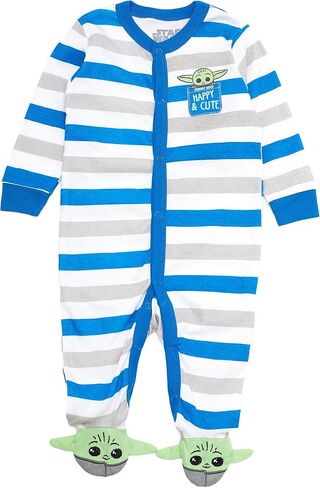 STAR WARS The Mandalorian Baby Boys Footie Pajamas Romper Featuring Baby Yoda - Baby Pajamas - Baby Sleeper in Saudi Arabia