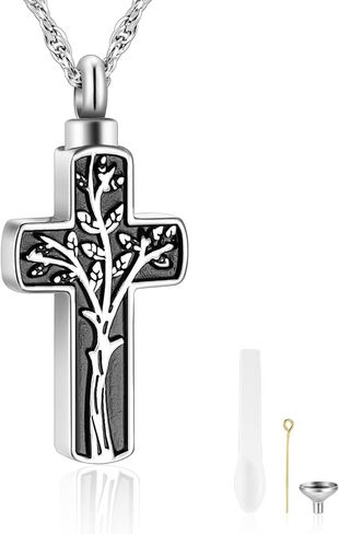 abooxiu Urn Necklace for Ashes Cross Ashes Necklace Stainless Steel Cremation JewelryNecklace for Ashes Memorial Ashes Holder for Women Men in Saudi Arabia