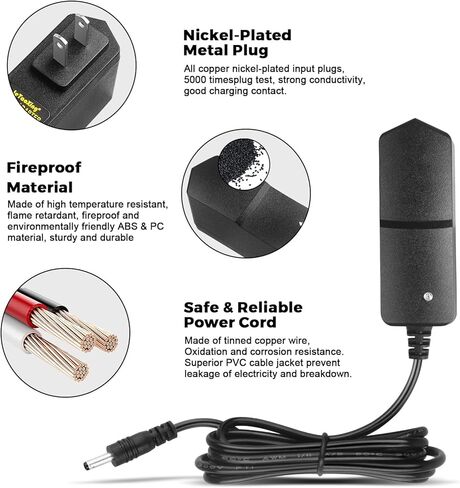 مصدر طاقة 6 فولت 2 أمبير 3.5 مم × 1.35 مم محول التيار الكهربائي AC-DC 12 وات لـ Toguard H70A H85، Campark T48 T80 T85، APEMAN Trail Cam H70 كاميرا صيد الحياة البرية الصغيرة المتوافقة مع 6V 0.8A 1A 1.25A in Kuwait