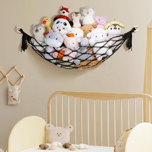 Nursery Hanging Organizers Stuffed Animal Storage with Fairy Lights, Banana Shaped Stuffed Animal Hammock, Hanging Stuffed Animal Net or Hammock, Room Decor for Teen Girls, Baby Blue in Saudi Arabia