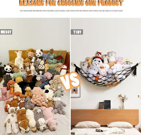 Nursery Hanging Organizers Stuffed Animal Storage with Fairy Lights, Banana Shaped Stuffed Animal Hammock, Hanging Stuffed Animal Net or Hammock, Room Decor for Teen Girls, Baby Blue in Saudi Arabia