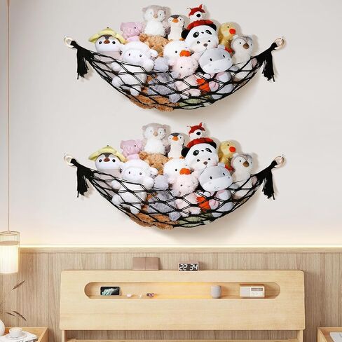 Nursery Hanging Organizers Stuffed Animal Storage with Fairy Lights, Banana Shaped Stuffed Animal Hammock, Hanging Stuffed Animal Net or Hammock, Room Decor for Teen Girls, Baby Blue in Saudi Arabia