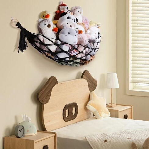 Nursery Hanging Organizers Stuffed Animal Storage with Fairy Lights, Banana Shaped Stuffed Animal Hammock, Hanging Stuffed Animal Net or Hammock, Room Decor for Teen Girls, Baby Blue in Saudi Arabia