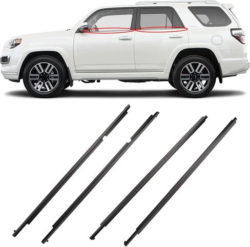 قالب حزام السير الوقائي للنافذة الخارجية من Dasbecan متوافق مع Toyota 4Runner 2010-2021 يستبدل # 75712-35011 75711-35011 75721-35011 75722-35011 (4 قطع) طقم ختم لباد شريط الطقس in Saudi Arabia