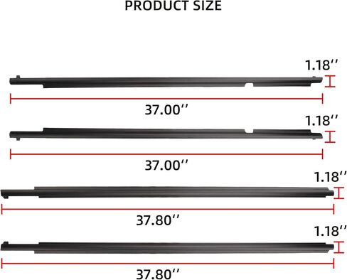 قالب حزام السير الوقائي للنافذة الخارجية من Dasbecan متوافق مع Toyota 4Runner 2010-2021 يستبدل # 75712-35011 75711-35011 75721-35011 75722-35011 (4 قطع) طقم ختم لباد شريط الطقس in Saudi Arabia