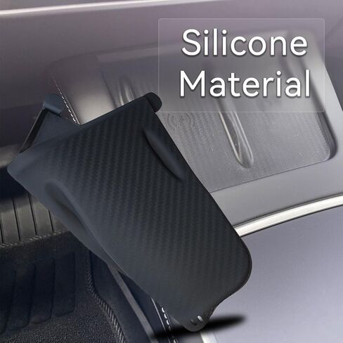 حصيرة شحن لاسلكية لوحدة التحكم المركزية، وسادة سيليكون مقاومة للماء، لمسة نهائية من ألياف الكربون الصناعية المضادة للانزلاق، متوافقة مع طراز Tesla 3 21-23 موديل Y 21-24، ملحقات داخلية 2 حافظة مفاتيح للبطاقة in Kuwait
