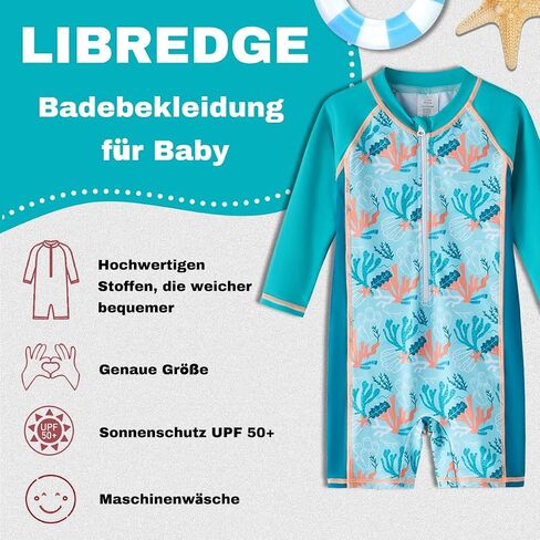LIBREDGE Baby Boy Swimsuit UPF 50+ Sun Protection, Rash Guard Swimsuit Baby Beach Essentials, Toddler Swimsuit Boy in Saudi Arabia
