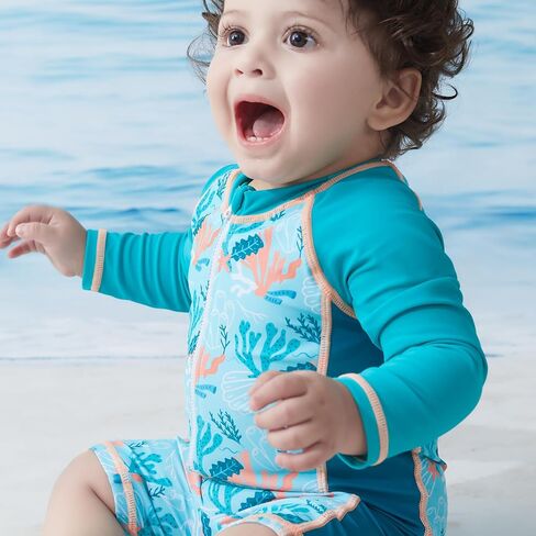 LIBREDGE Baby Boy Swimsuit UPF 50+ Sun Protection, Rash Guard Swimsuit Baby Beach Essentials, Toddler Swimsuit Boy in Saudi Arabia