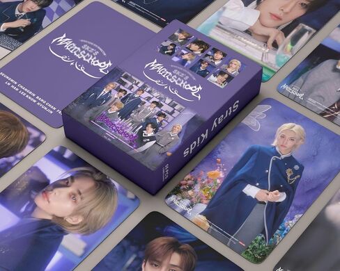 55 قطعة مجموعة بطاقات لومو لـ Straykids% بطاقة صور المدرسة السحرية بطاقات الصور هدية البضائع للفتيات والفتيان مجموعة الزينة in Kuwait