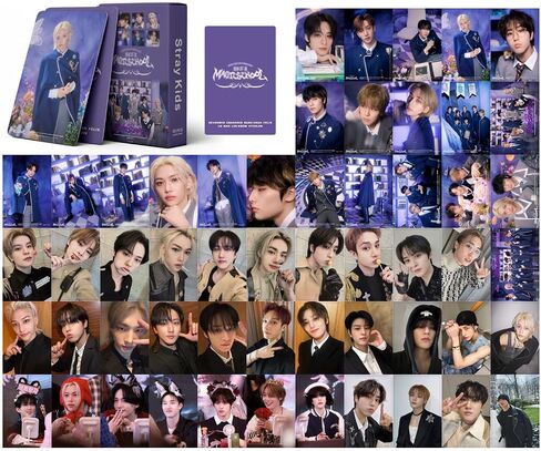 55 قطعة مجموعة بطاقات لومو لـ Straykids% بطاقة صور المدرسة السحرية بطاقات الصور هدية البضائع للفتيات والفتيان مجموعة الزينة in Kuwait