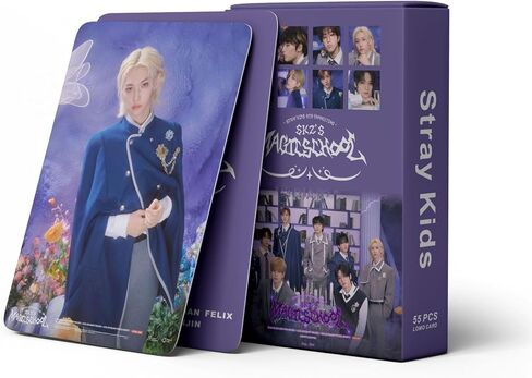 55 قطعة مجموعة بطاقات لومو لـ Straykids% بطاقة صور المدرسة السحرية بطاقات الصور هدية البضائع للفتيات والفتيان مجموعة الزينة in Kuwait