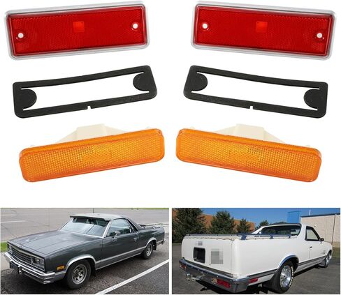 عدسة حمراء خفيفة للعلامة الجانبية الأمامية والخلفية متوافقة مع 1982 1983 1984 1985 1986 1987 Chevy El Camino GMC Caballero مجموعة من 4 in Kuwait