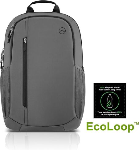 حقيبة ظهر Dell 14-16 EcoLoop Urban - CP4523G - سعة 20 لتر، أشرطة حمل كتف قابلة للتعديل، مقاومة للطقس، إغلاق بسحاب مزدوج، كم مبطن، شبكة هوائية خلفية مبطنة - رمادي in Saudi Arabia
