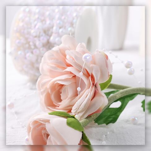 فيوتشر بلس 197 قدم. سلسلة من اللؤلؤ الأبيض قزحي الألوان، لؤلؤ حرفي متلألئ 3-8 مم من اللؤلؤ الصناعي إكليل من حبات اللؤلؤ المبهرة لحفلات الزفاف والكريسماس وإكسسوارات DIY in Kuwait